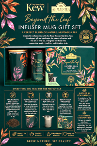 Ahmad Tea KEW Infuser Mug Set + Loose Breakfast Tea (lösvikt, 100g)