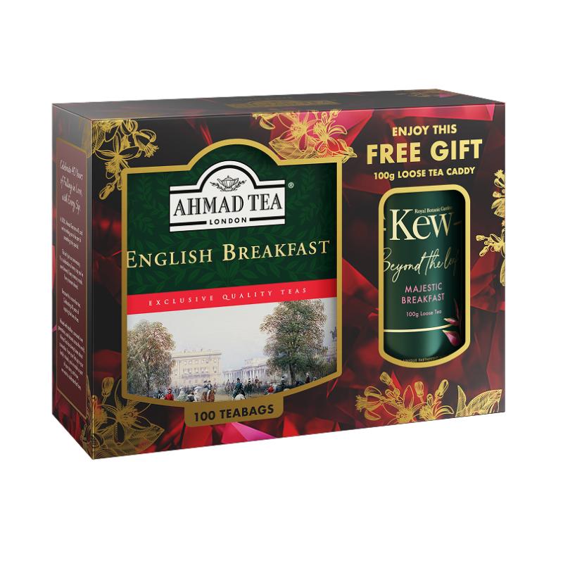 Ahmad Tea 100 Tagged t/b English Breakfast + 100g KEW Majestic Breakfast