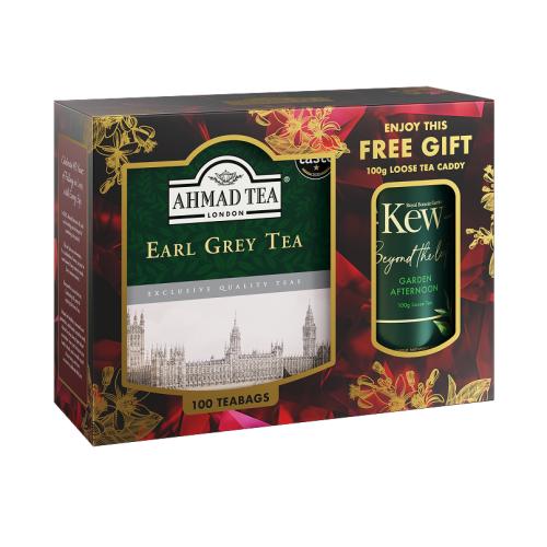 AHMAD TEA 100 Tagged t/b Earl Grey + 100g KEW Garden Afternoon