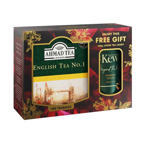 AHMAD TEA 100 Tagged t/b English No.1 + 100g KEW Splendid Ceylon