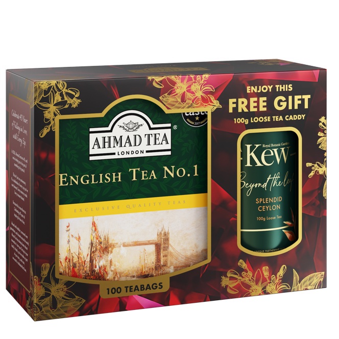 AHMAD TEA 100 Tagged t/b English No.1 + 100g KEW Splendid Ceylon