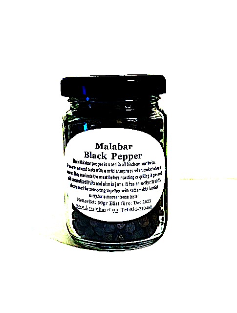Malabar pepper are black pepper grains (Piper nigrum) 50gr
