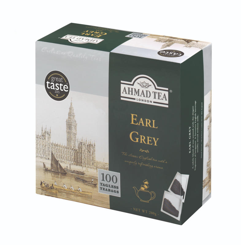 AHMAD TEA Earl Grey (100 tagless tepåsar)