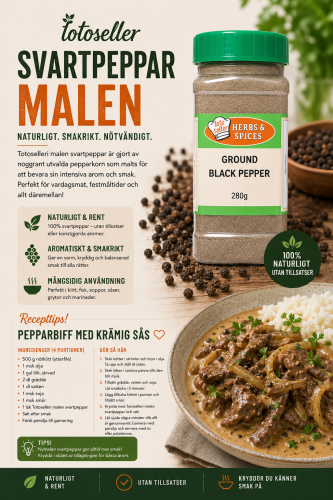 GC Svartpeppar, Finmald (280g)