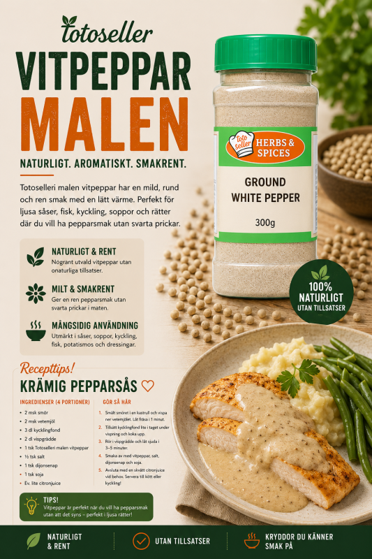 GC Vitpeppar, Mald (300g​​​)