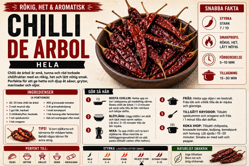 Cool Chile Whole Dried De Arbol Chillies (100g)