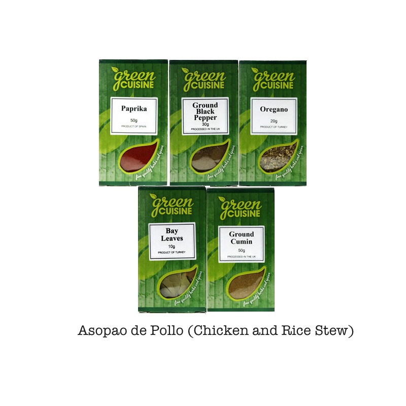 Asopao de Pollo (Chicken and Rice Stew) 5 olika kryddor