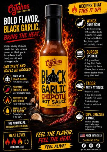 CaJohn's Black Garlic Chipotle Hot Sauce (148ml)