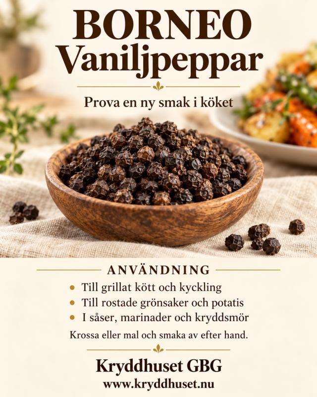 Borneo Vaniljpeppar Mald 50gr