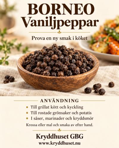 Borneo Vaniljpeppar Mald 50gr