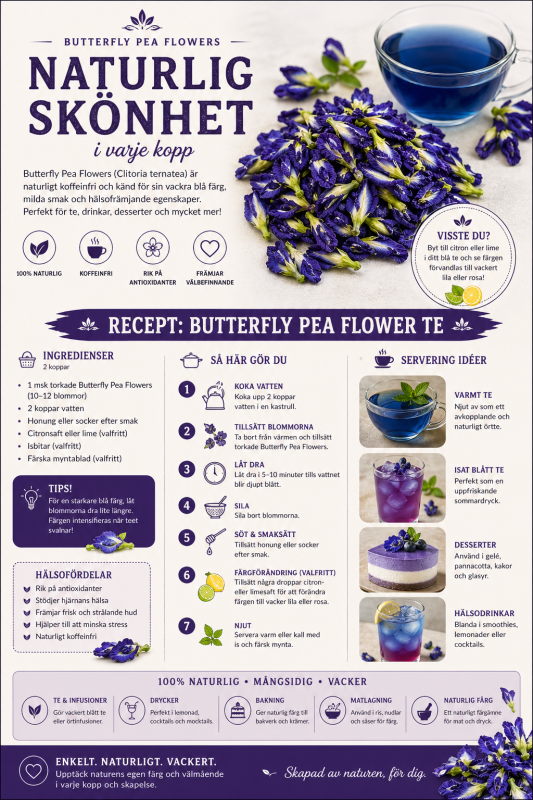 Blått te / Butterfly Pea Flower Tea (50g)