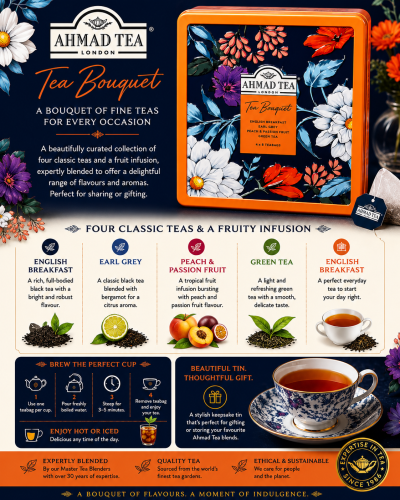 Ahmad Tea Bouquet Collection Caddy (4x8 tepåsar)