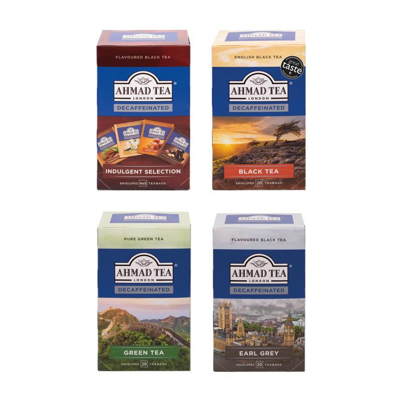 AHMAD TEA Decaffeinated Teabags Range (4x20 tepåsar)