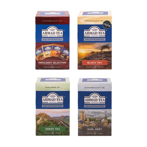 AHMAD TEA Decaffeinated Teabags Range (4x20 tepåsar)