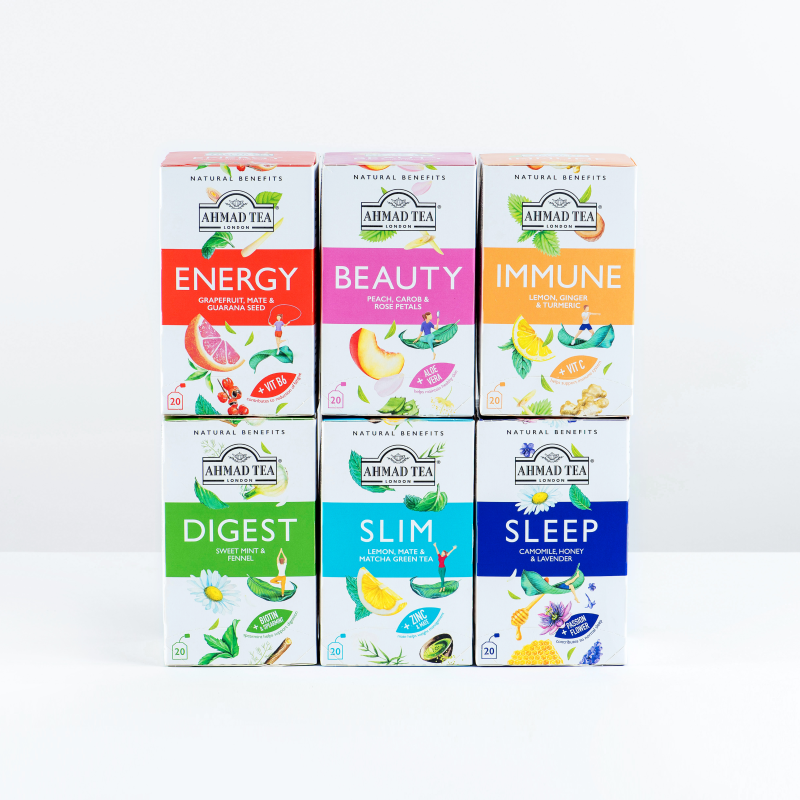 AHMAD TEA Natural Benefits Bundle (6x20 tepåsar)
