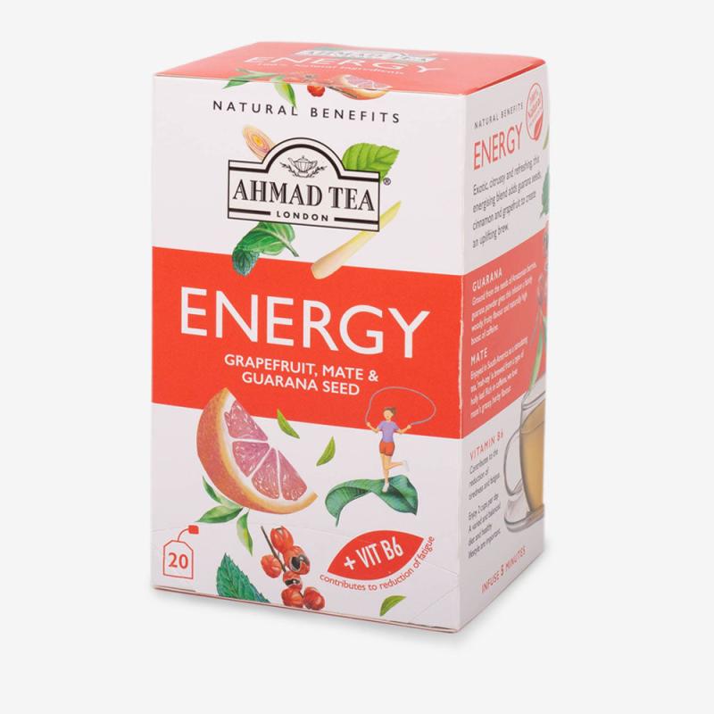 AHMAD TEA "ENERGY" Grapefruit, Mate & Guarana Seed (20 tepåsar)