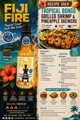FIJI FIRE TROPICAL BONGO CHILLI HOT SAUCE