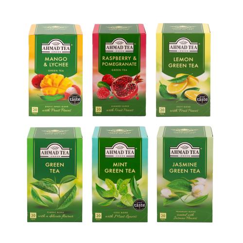 AHMAD TEA Green Tea Bundle (6x20 tepåsar)