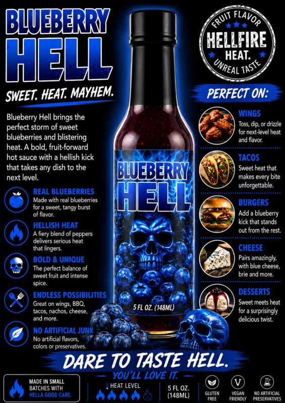 Hellfire Blueberry Hell Hot Sauce (148ml)