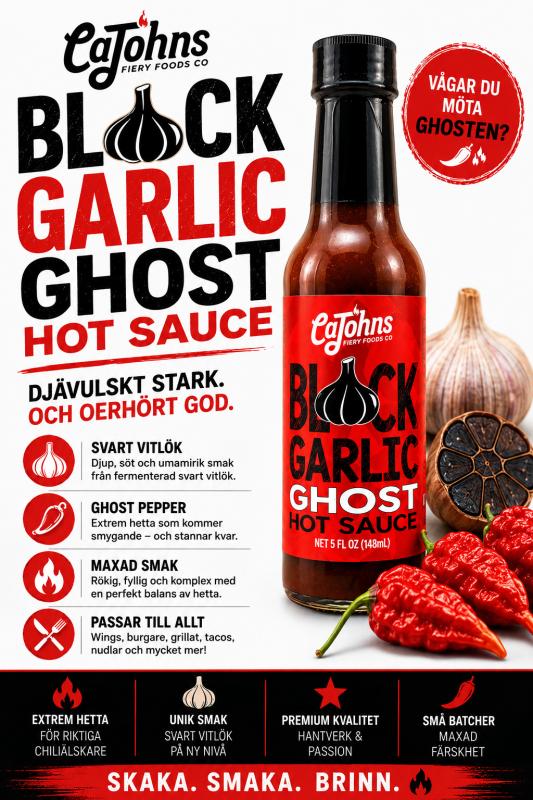 CaJohn's Black Garlic Ghost Hot Sauce (148ml)