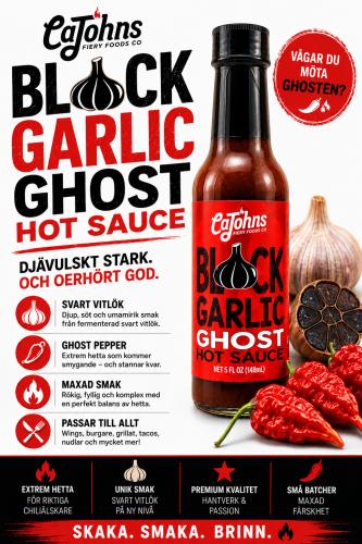 CaJohn's Black Garlic Ghost Hot Sauce (148ml)