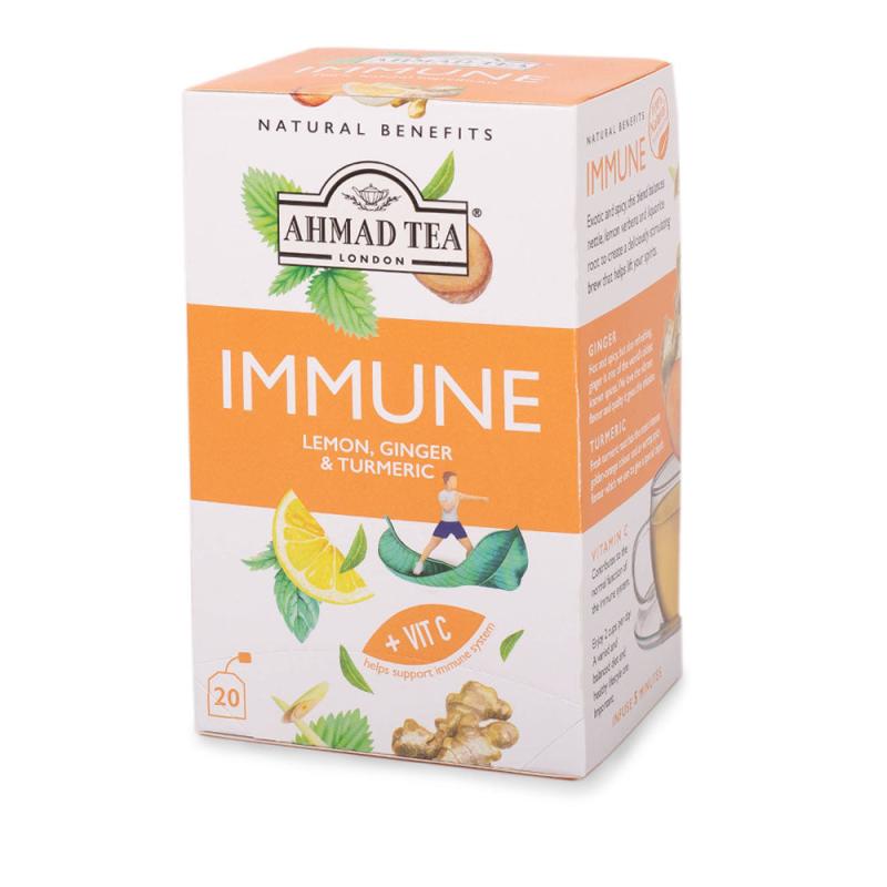 AHMAD TEA "IMMUNE" Lemon, Ginger & Tumeric (20 tepåsar)