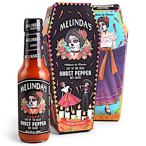 Melinda's La Muerta Ghost Pepper Hot Sauce Box