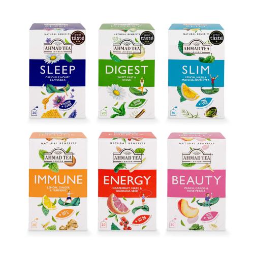AHMAD TEA Natural Benefits Bundle (6x20 tepåsar)