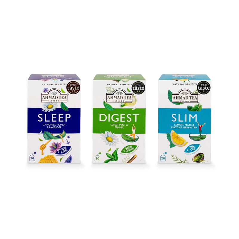 AHMAD TEA Natural Benefits Trio Bundle (3x20 tepåsar)