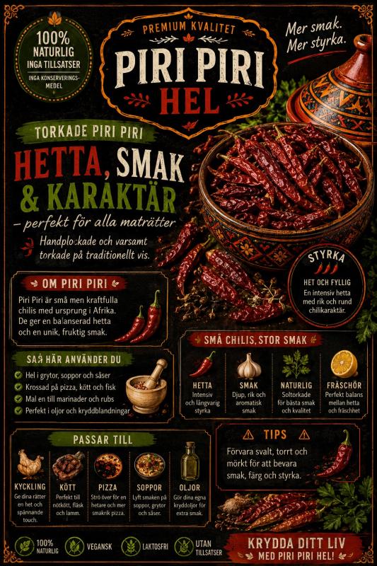 Piri Piri Chili, Hela (50g)