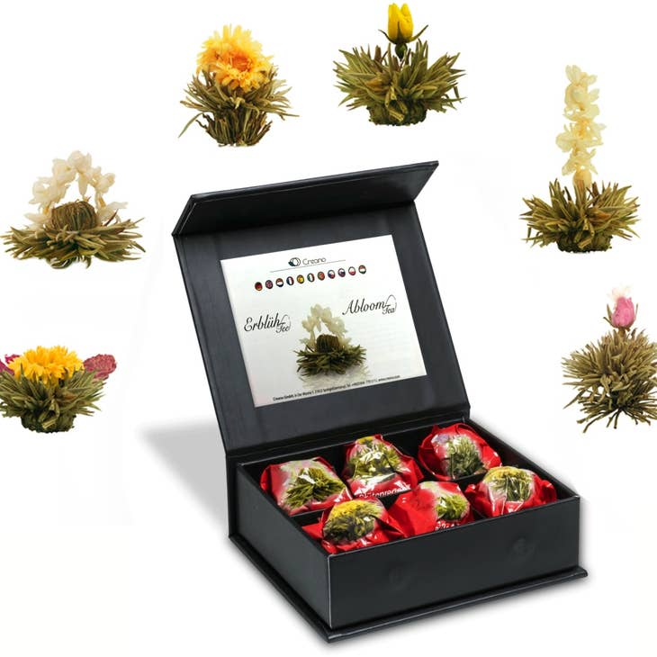 Creano te blomma blandning av 6 blommande te ”vitt te” i elegant