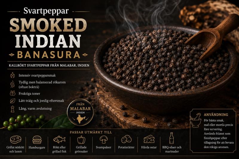 Svartpeppar Smoked Indian BANASURA 50gr