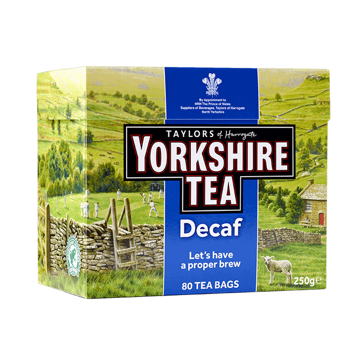 四箱セット　ヨークシャーティー Decaf デカフェ　80個入り 250g 英国 四箱セット ヨークシャーティー Decaf デカフェ 80個入り 250g 英国 四