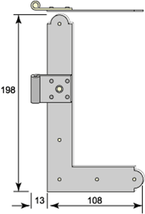 Vinkelgångjärn 5002