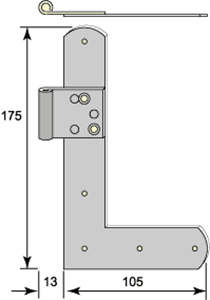Vinkelgångjärn 5025
