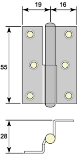 Skåpgångjärn 5055