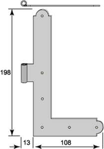 Vinkelgångjärn 5074