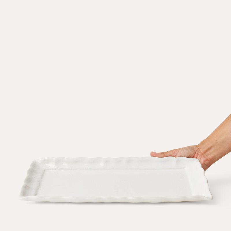 Tray dish, white
