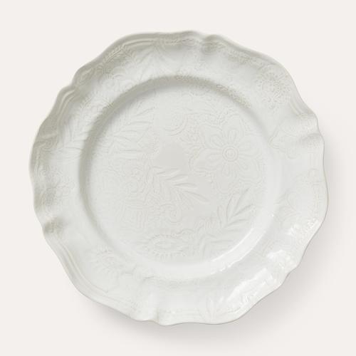 Large round dish, white