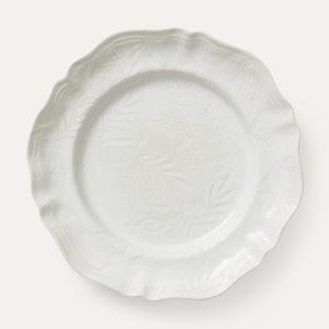 Large round dish, white