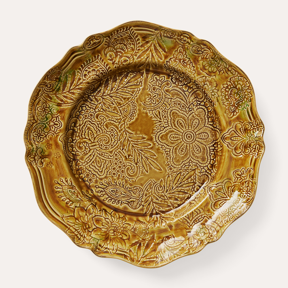 Large round dish, pineapple