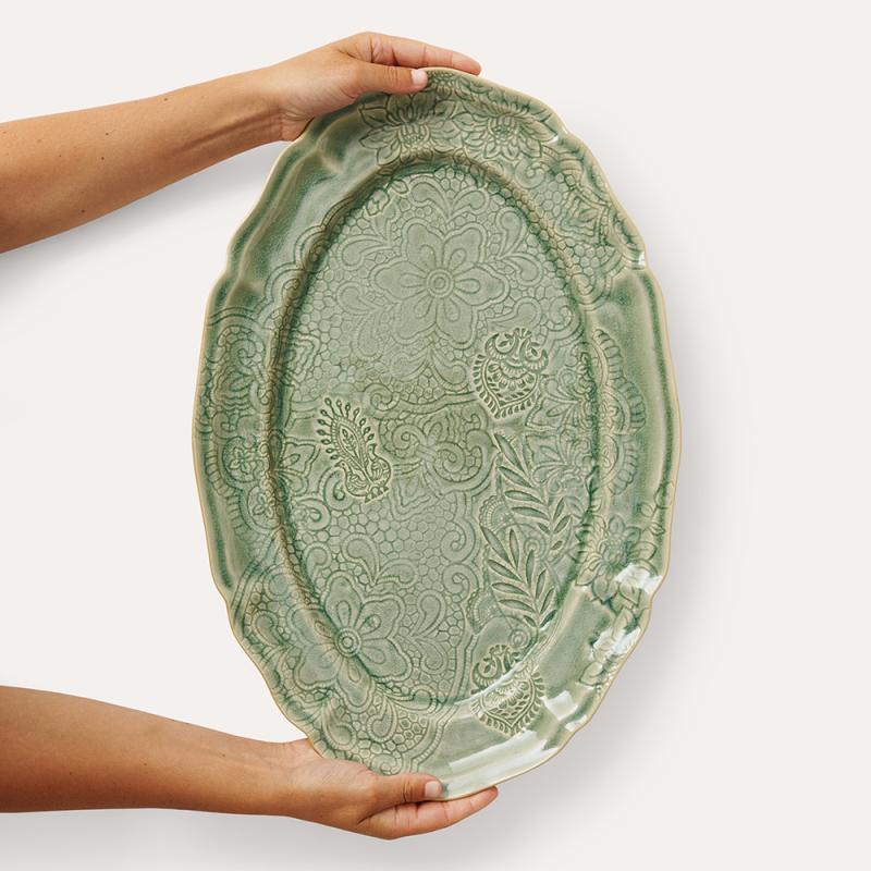 Large oval dish, antique