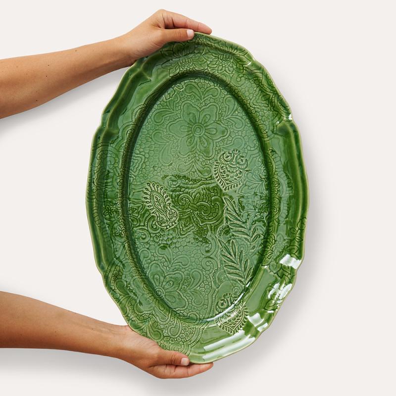 Large oval dish, primavera