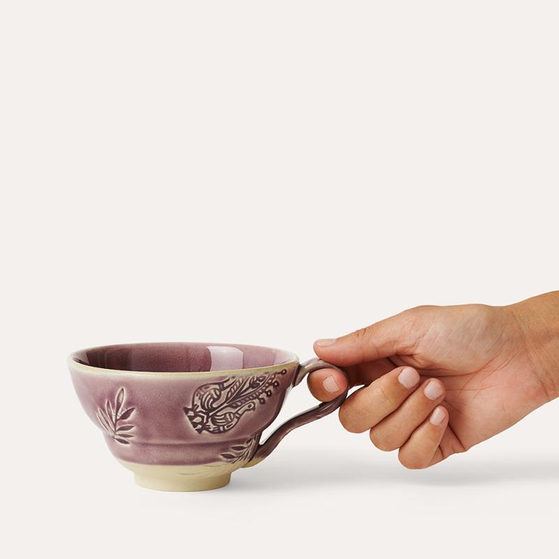 Cup with handle, lavender
