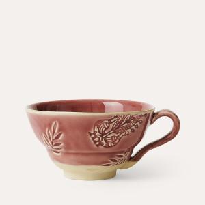 Cup with handle, old rose
