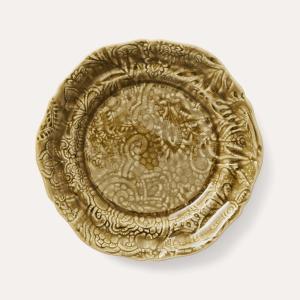 Assiett Arabesque av keramik med ananasgul Sthål från glasyr