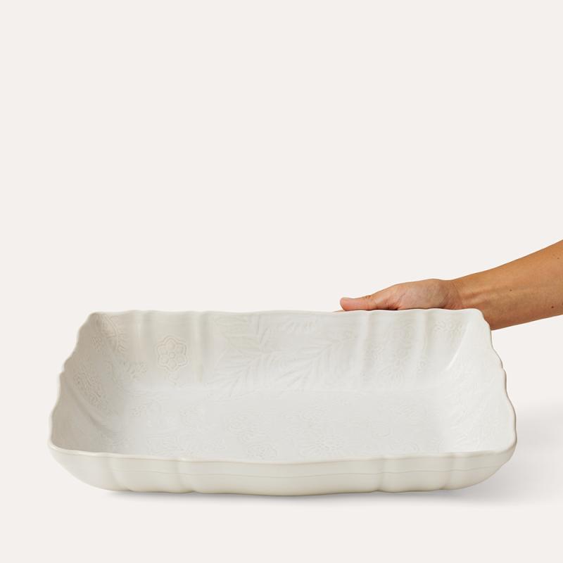 Large gratin dish, white