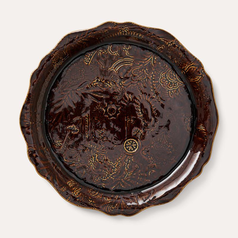 Round serving plate/pizza plate, coffee