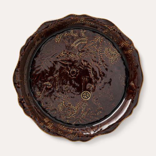 Round serving plate/pizza plate, coffee