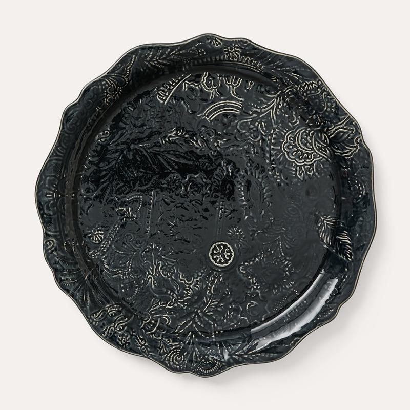 Round serving plate/pizza plate, thunder